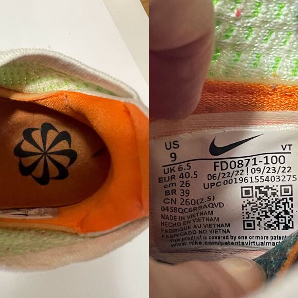 NIKE Air Vapormax Flyknit 2021 “Feel Love” FD0871-100 Sneaker Size US 9 - Picture 12 of 13